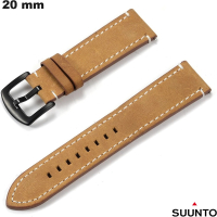 Armband u Suunto 20 mm Echtes Leder Braun ● Premium-Qualität