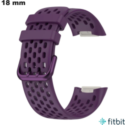 Bracciale in silicone 18 mm impermeabile viola per smartwatch FitBit