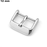 Günstige 12 mm Edelstahl-Normband kaufen, silberne Dornschließe