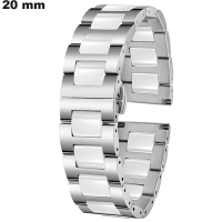 Silbernes Armband für 20 mm Uhr Keramik: Schneller Versand