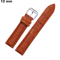 Armband Stil Krokodil-Leder Uhr Braun 12 mm günstig