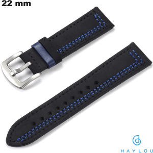 Armband Haylou 22 mm Echtes Leder Uhr Schwarz von hoher Qualität