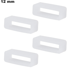 4 Passanti per orologio in silicone trasparente di qualità 12 mm 4 Passanti per orologio in silicone trasparente di qualità 12 mm