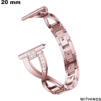 Verkauf von Strassarmbändern 20 mm Metall Rosa für Withings Smartwatches