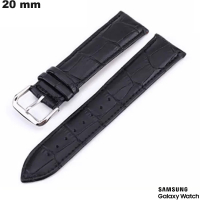 Vente Bracelet Noir Samsung 20mm pour montre Cuir véritable