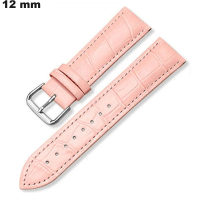 Armband Rose 12 mm Uhr Kroko-Prägung Echtes Leder von hoher Qualität
