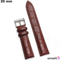 Armband 20mm Echtes Leder für Amazfit Uhr in hochwertigem Braun