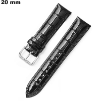 Armband 20 mm echtes Leder Schwarz für Uhr - Einfache Montage