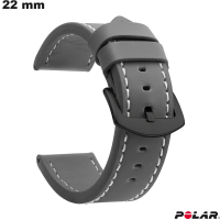 Armband aus grauem Polar-Synthetikleder 22mm # Schneller Versand