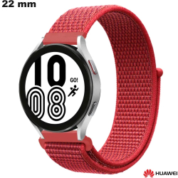 Brazalete de nailon de 22 mm para reloj Huawei Scratch Rojo