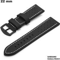 Armband Samsung 22mm Smartwatch Schwarz PU-Leder ● Schneller Versand