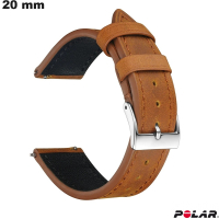 Echtheitsleder-Armband für Smartwatch Braun 20 mm von Polar in hochwertiger Qualität