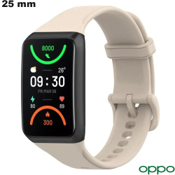 Bracelet 25 mm Beige Oppo de montre Caoutchouc (Band 2)