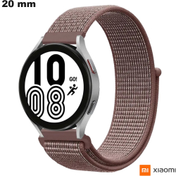 Bracelet Tissu montre Velcro Marron Xiaomi 20 mm