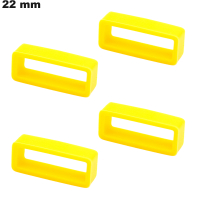 4 Passants Silicone  de bracelet Jaune 22mm \ Port Gratuit dès 20€