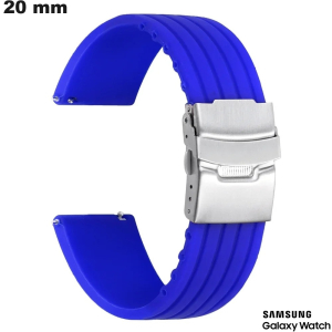 Armband für Uhr Blau 20mm Silikon Samsung / Einfache Montage Armband für Uhr Blau 20mm Silikon Samsung / Einfache Montage