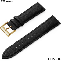 Verkauf von schwarzem Smartwatch-Armband aus echtem Leder 22mm Fossil