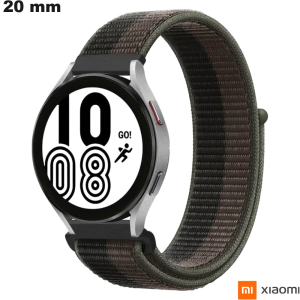 Braccialetto 20mm per orologio Scratch Xiaomi Grigio Tessuto economico