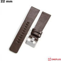 Buy Genuine Leather Bracelet OnePlus for Brown 22 mm Watch