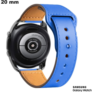 Verkauf von blauen 20 mm Samsung Smartwatch-Armbändern aus Leder