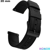 Armband Schwarz Vintage Stoff 20mm Uhr Honor : Versand in 24h
