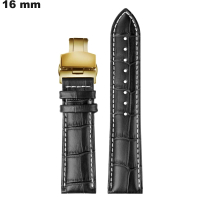 Armband Schwarz kaufen Trenduhr 16mm Echtes Leder