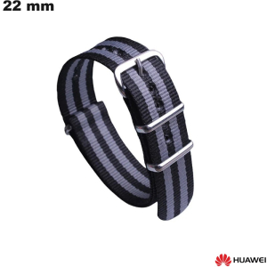 Armband Schwarz Uhr 22mm Huawei Stoff - Schnelle Lieferung