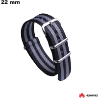 Armband Schwarz Uhr 22mm Huawei Stoff - Schnelle Lieferung