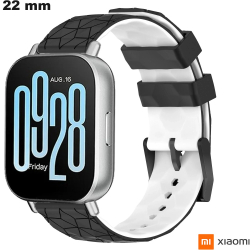 Bracelet montre Noir Xiaomi 22 mm Caoutchouc stylé