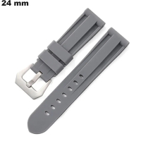 Armband 24 mm Uhr Grau Gummi \ Versand für 3,99€