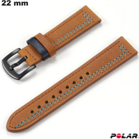 Armband Braun Echtes Leder Polar 22mm für hochwertige Uhren