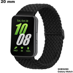Bracelet Nylon Noir 20mm Samsung de montre intelligente