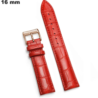 Bracelet de montre Cuir véritable Rouge 16 mm