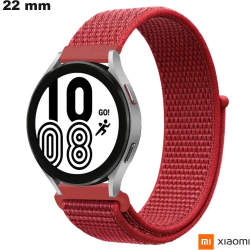 Bracelet Rouge Tissu 22 mm de smartwatch Xiaomi Scratch