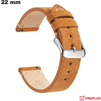 Acheter Bracelet Marron montre Cuir véritable 22mm noble OnePlus