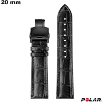 Armbanduhr Schwarz 20mm Polar Echtes Premium-Leder günstig