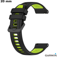 Black Rubber 20 mm Bracelet for Quality Garmin Watch