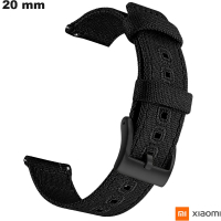 Armband 20 mm Vintage Stoff Schwarz Xiaomi / Premium-Qualität