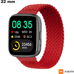 Bracelet montre Tissu antisueur 22 mm Rouge Xiaomi
