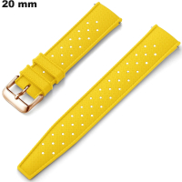 Bracelet Caoutchouc u montre Jaune 20mm | Qualité Premium