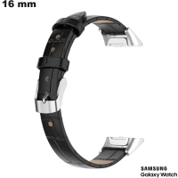 Uhrarmband 16mm Samsung Echtes Leder Schwarz von hoher Qualität