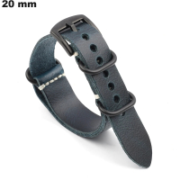Armband echtes Leder Blau 20 mm für Uhr - Einfache Montage