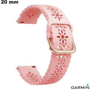 Pulsera Rosa 20 mm Caucho de reloj Garmin # Montaje Fácil