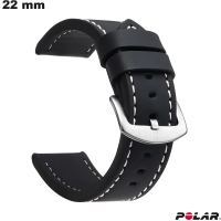 Verkauf Original 22mm Schwarz PU Leder Armband für Polar Uhr