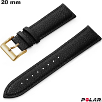 Armband aus echtem Leder für Smartwatch in schwarzem Polarqualität