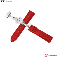 Armband Rot 22mm Smartwatch Echten Leder OnePlus von hoher Qualität