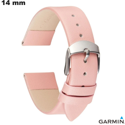 Pulseira Rosa Couro verdadeiro Garmin 14mm de relógio