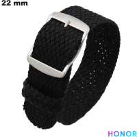 Armband 22mm Nylon NATO anpassbar Honor Schwarz # Bester Preis