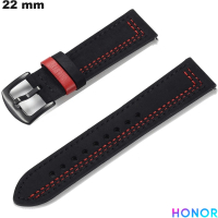 Kaufen Sie das schwarze Honor Echtleder-Armband für Smartwatches 22mm