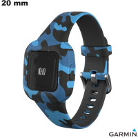 Bracelet pour montre 20mm Garmin Silicone Bleu